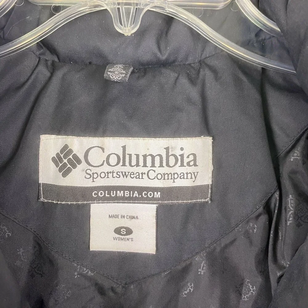 Columbia Black Puffer Down Feather Jacket Winter - Picture 4 of 8